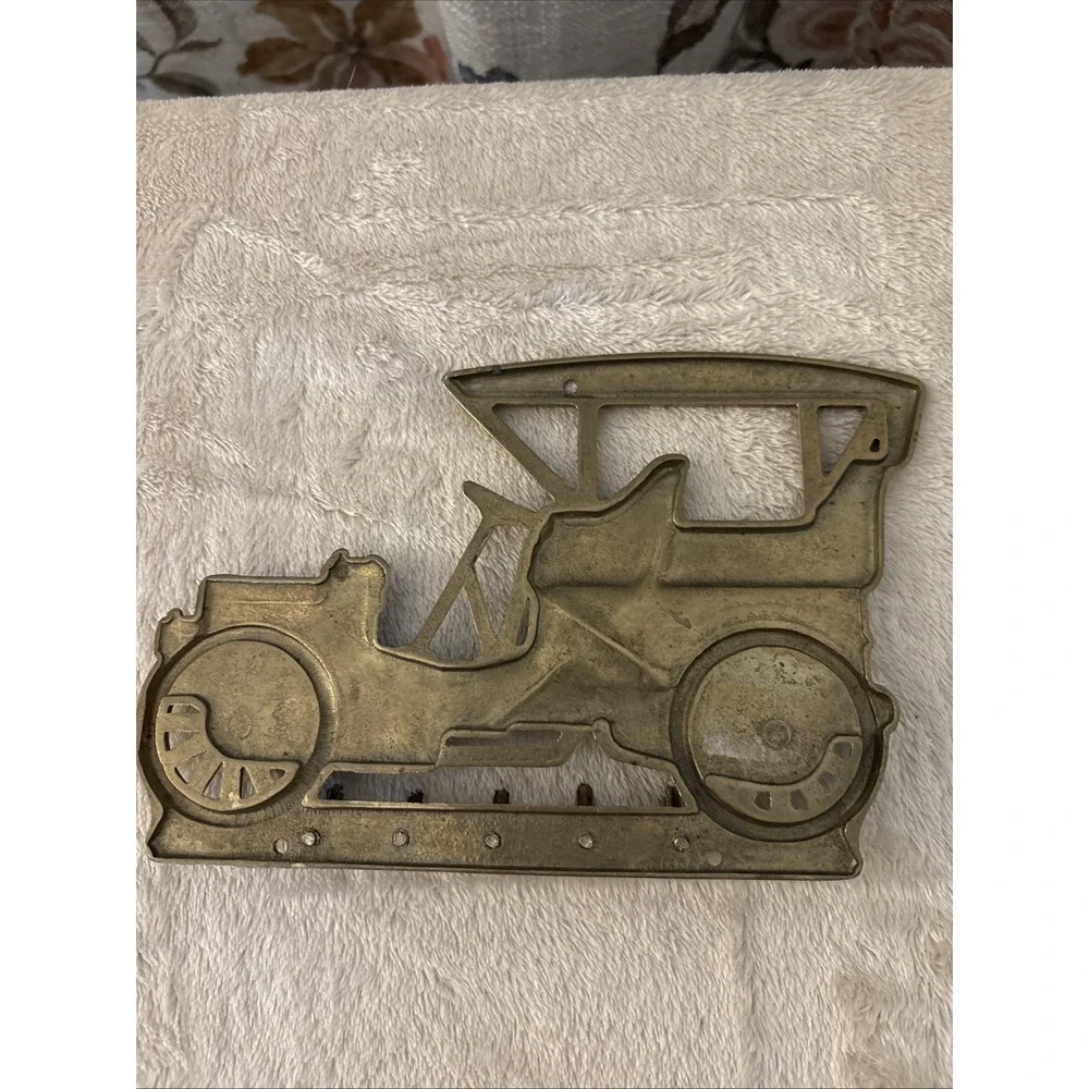 Vintage Car Solid Brass Key Rack 5 hooks